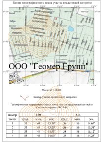 Копия топографического плана предстоящей застройки, г Серпухов, д Никифорово